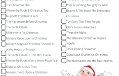 Disney Christmas Movies List Free Printable
