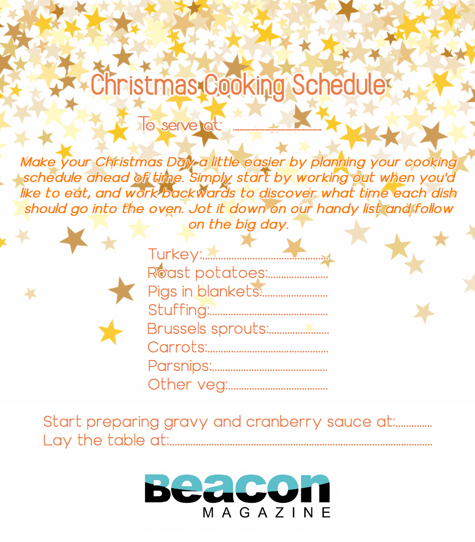 Download Our Free Printable Christmas Cooking Schedule