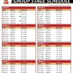 FIFA World Cup Group Stage Schedule 2018 Print