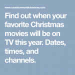 Find Out When Your Favorite Christmas Movies Will Be On TV