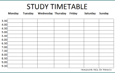 Free Printable Study Schedule Template Bogiolo Study