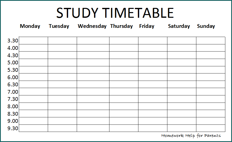  Free Printable Study Schedule Template Bogiolo Study 
