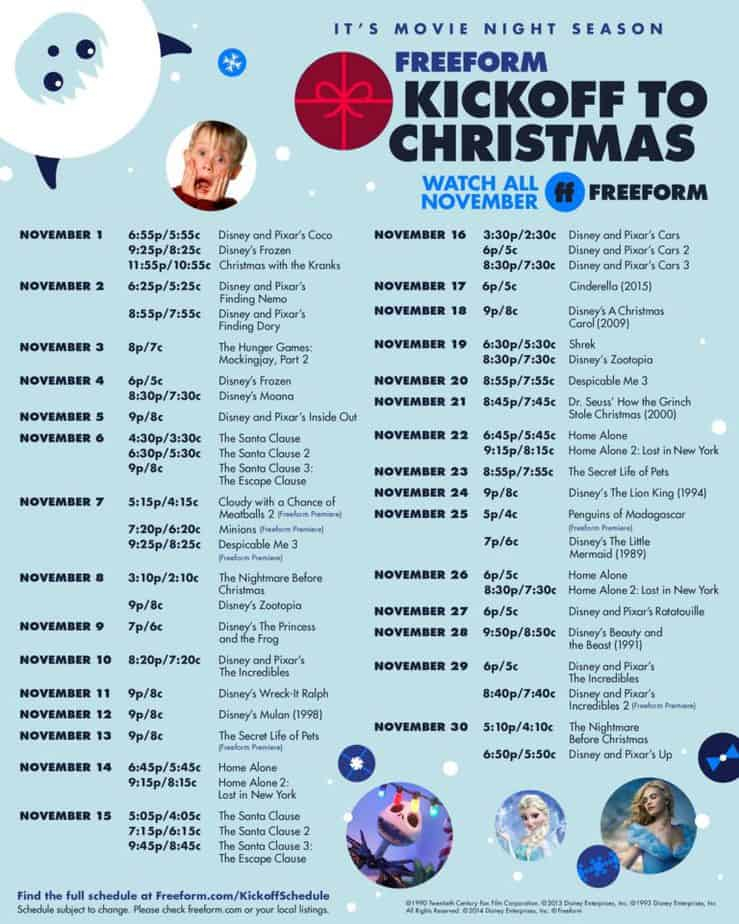 Freeform 25 Days Of Christmas 2019 Schedule This Mama Loves