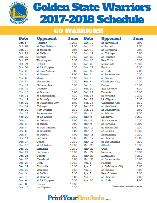 Golden State Warriors Schedule 2019 ALQURUMRESORT COM