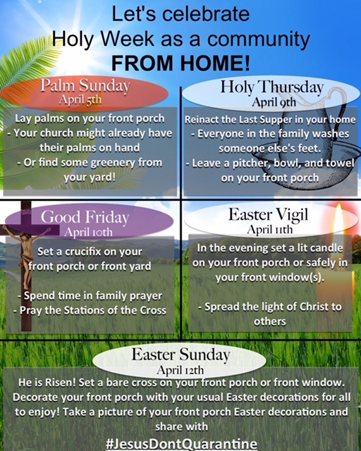 Holy Week Mass Schedule Resources For Home Prayer St 