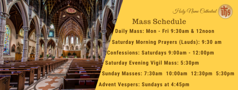 Mass Schedule Advent Holy Name Cathedral Parish Holy 