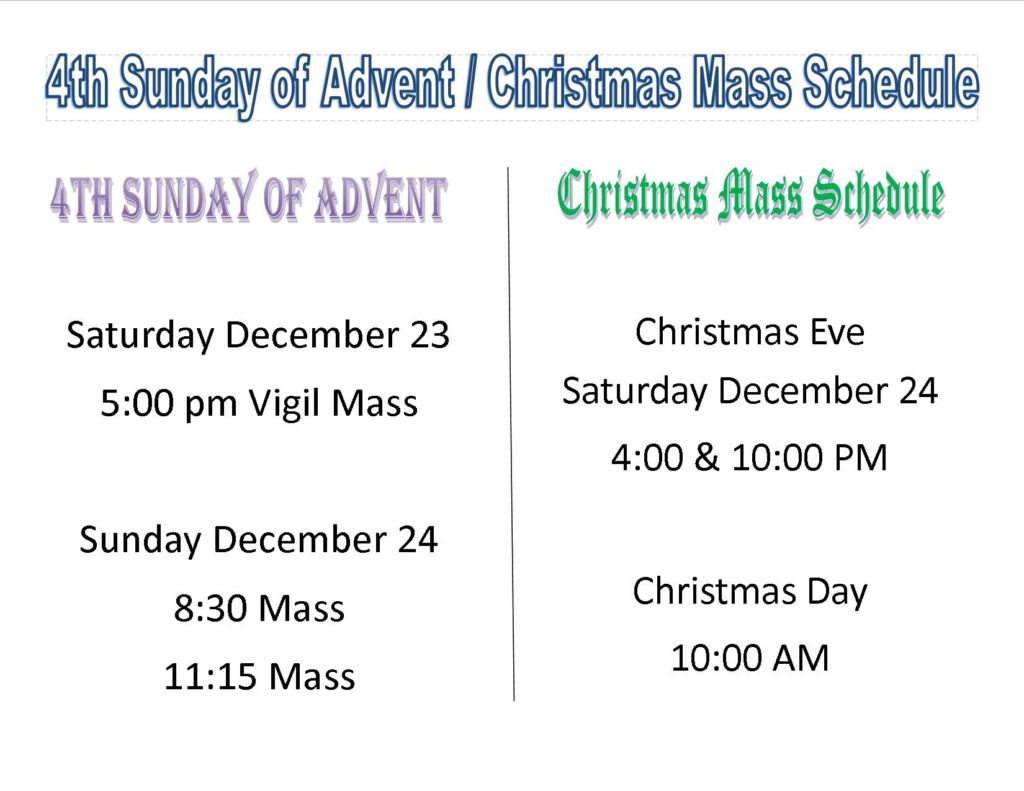Mass Schedule Christmas 2017 St Jude Catholic Church 