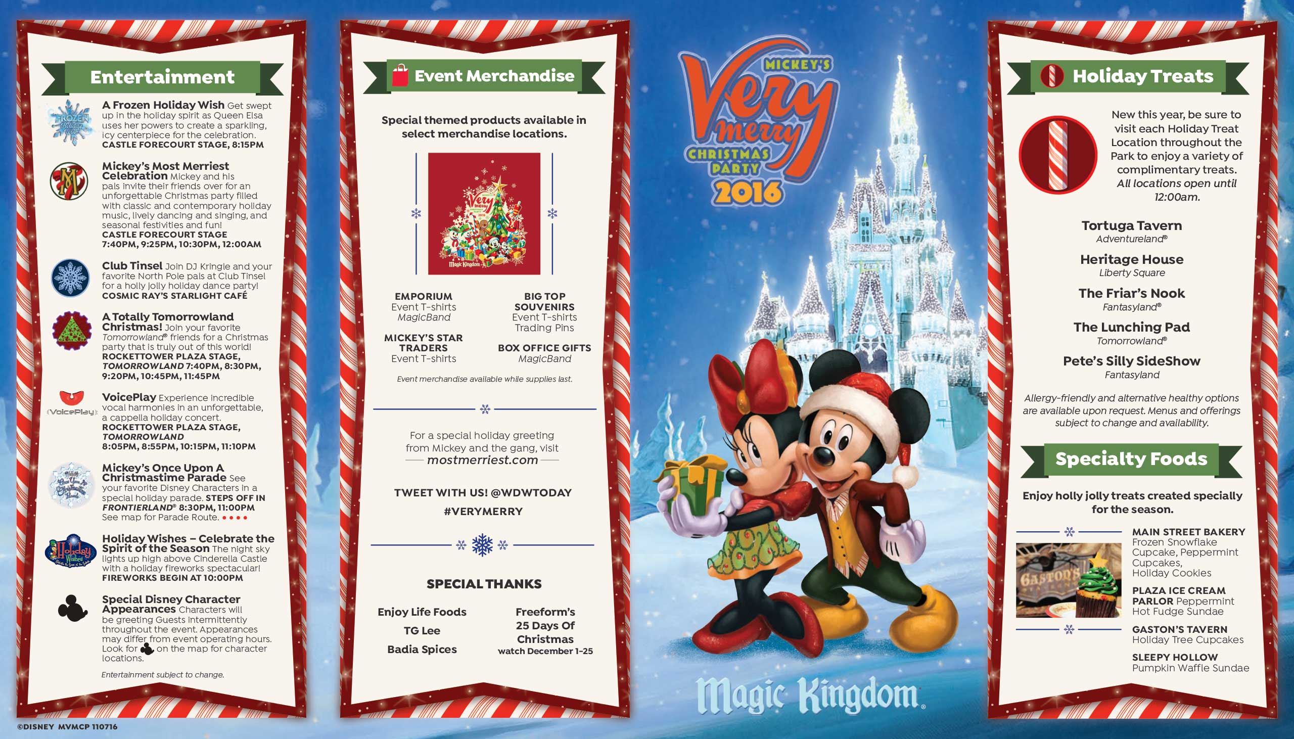 Mickey s Very Merry Christmas Party 2016 Guide Map And