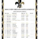 New Orleans Saints Printable Schedule 2021 20 Printable