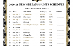 New Orleans Saints Printable Schedule 2021 20 Printable