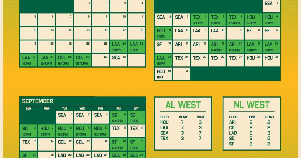 Oakland A S New 2020 Schedule Announced Athletics Nation
