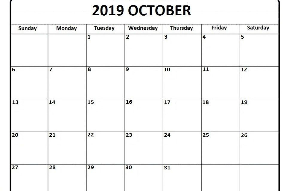 October 2019 Calendar PDF Calendar Pdf Schedule 