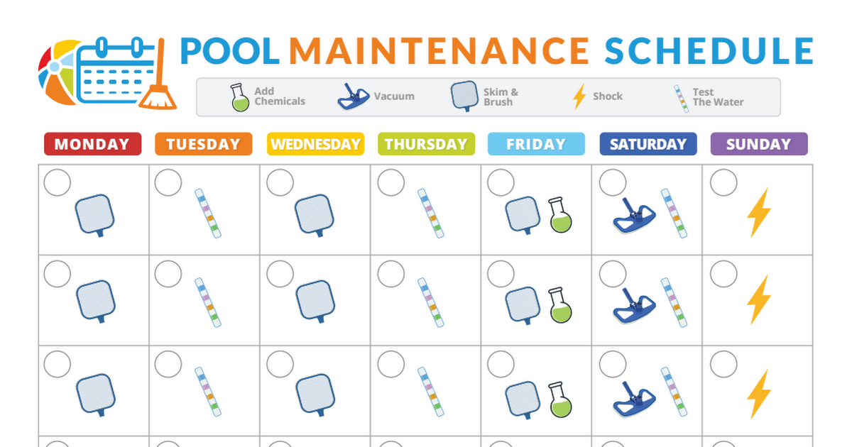 Pool Maintenance Schedule pdf Pool Maintenance Schedule 