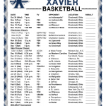 Printable 2019 2020 Xavier Musketeers Basketball Schedule