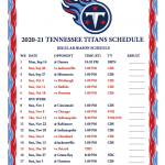 Printable 2020 2021 Tennessee Titans Schedule