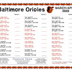 Printable 2020 Baltimore Orioles Schedule