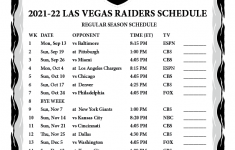 Printable Raiders Schedule 2022