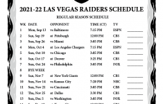 Printable 2021 2022 Las Vegas Raiders Schedule