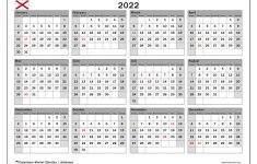 Printable 2022 Alabama Calendar Michel Zbinden EN