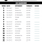Printable Oakland Raiders Schedule 2019 Season Raiders