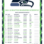Printable Seahawks Schedule 2021 18 Seahawks Schedule