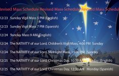 Revised Mass Schedule Church Of The Nativity