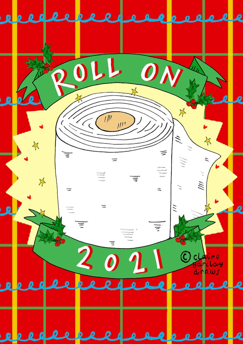 Roll On 2021 Christmas Card Etsy