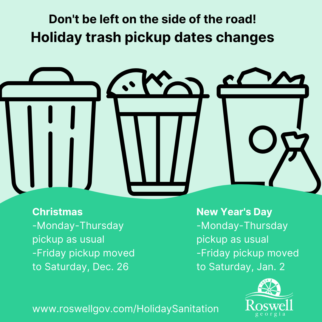 Roswell Garbage Pickup Schedule For Christmas 2021 