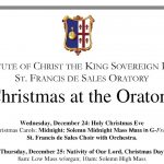 Saint Louis Catholic Christmas Mass Schedule At The Oratory