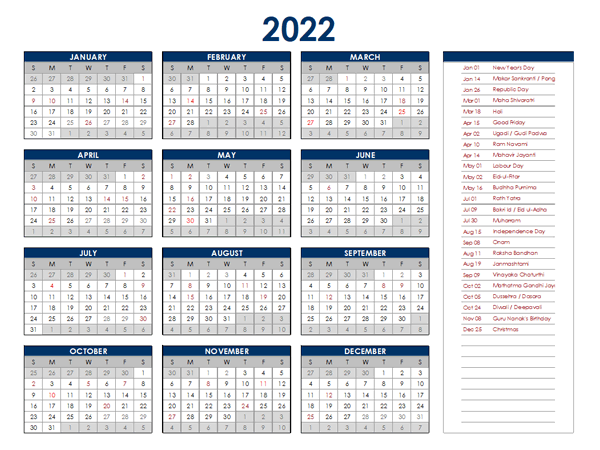 September 2022 Calendar Indian