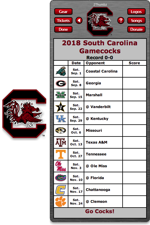 South Carolina Gamecocks Football Schedule SportSpring