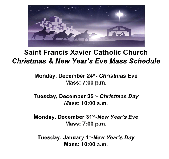 St Francis Xavier Catholic Church Christmas New Year s