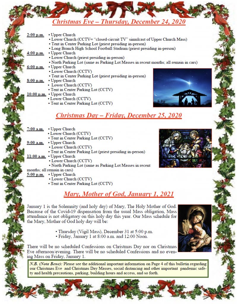 St Michael S Church Christmas Mass Schedule