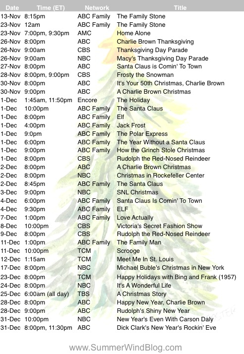 Summer Wind 2015 Christmas Movies And Specials Guide For