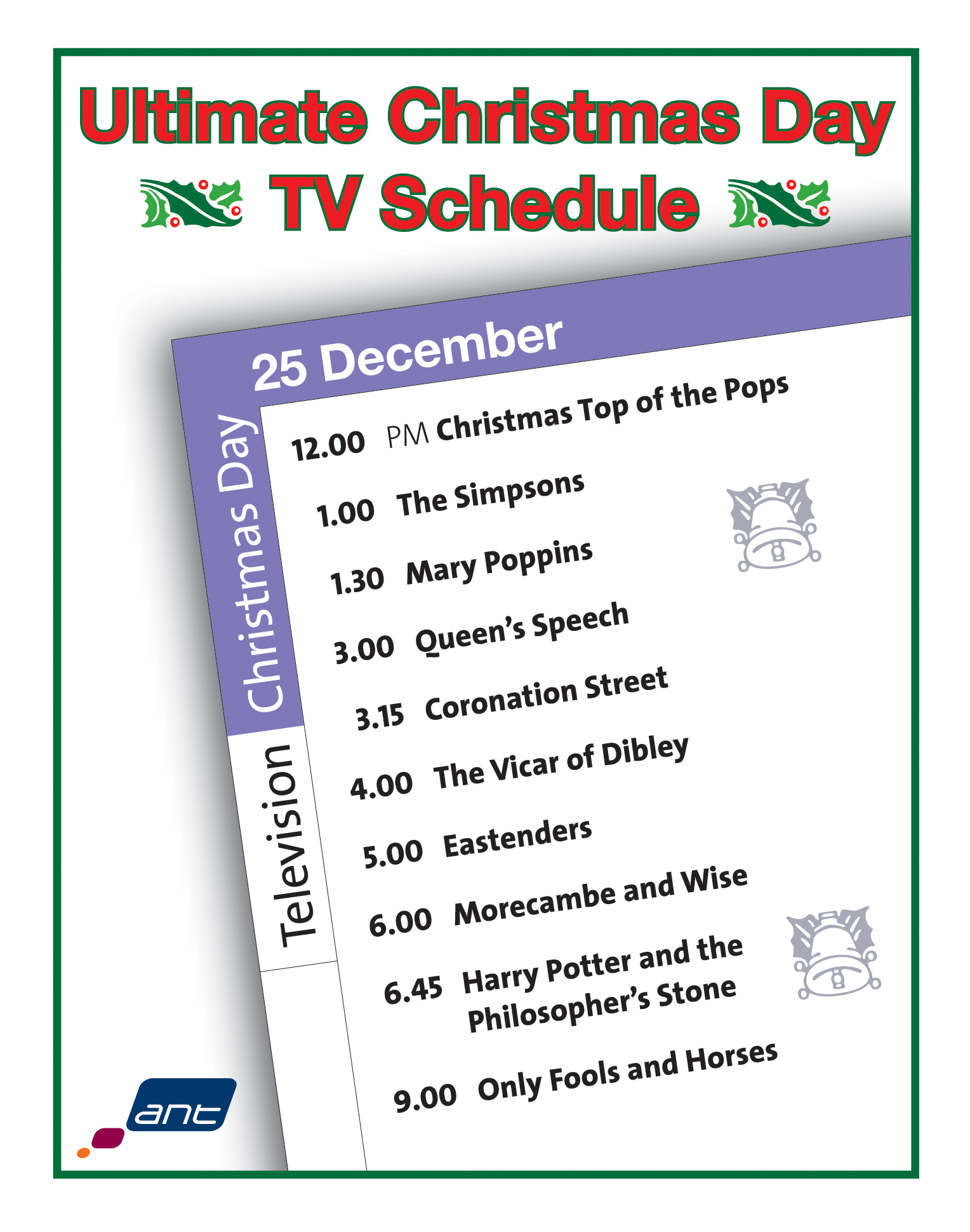 Telly Christmas Everyone The Ultimate Christmas Day TV 