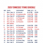 Tennessee Titans Schedule 2021 Tennessee Titans 2020