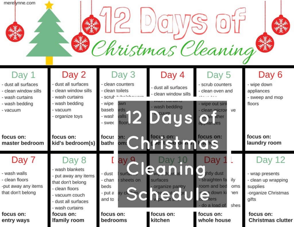 The 12 Days Of Christmas Cleaning Schedule Meredith Rines