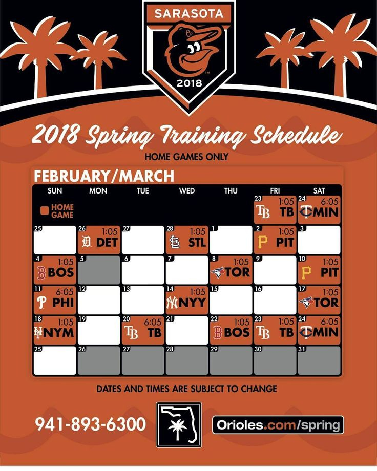 The Orioles Schedule For The 2018 Spring Training orioles 