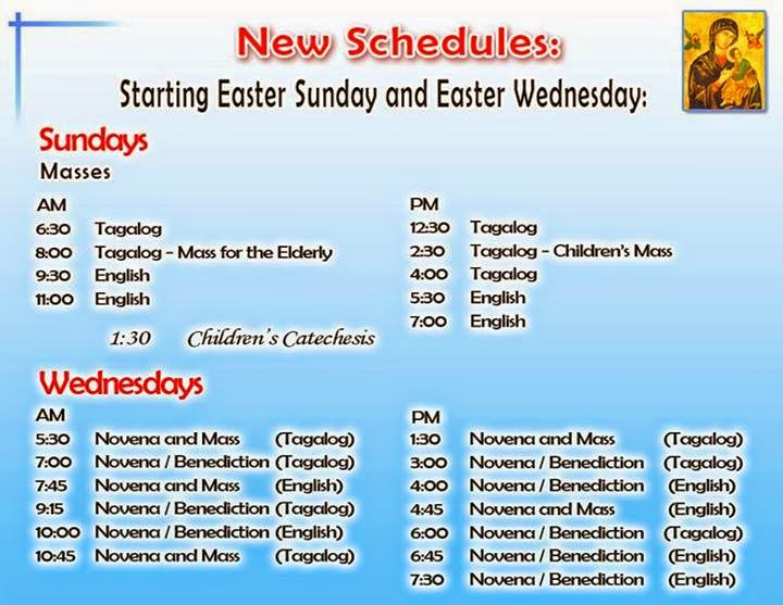 The Pinoy Catholic New Schedule In Baclaran