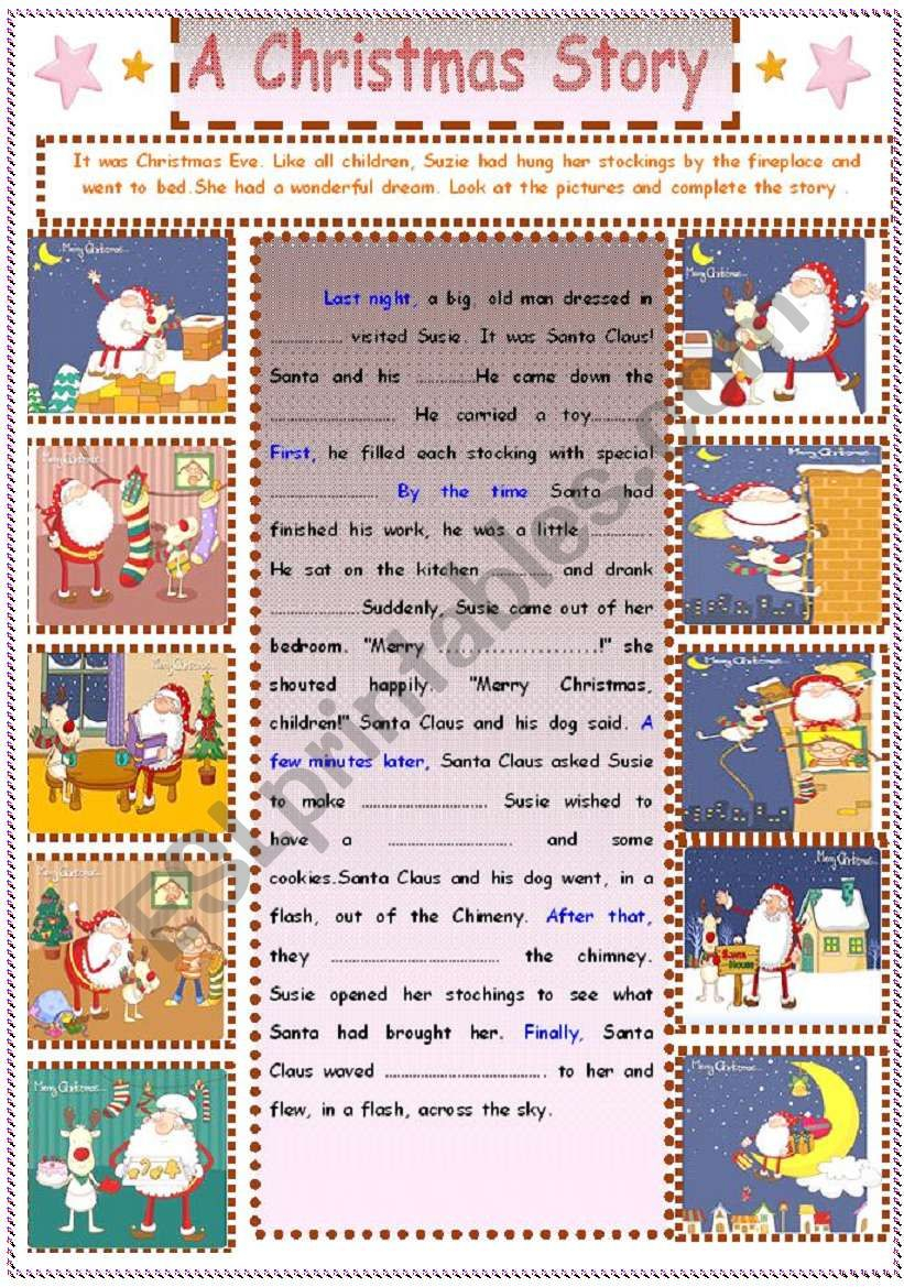 Writing A Christmas Story ESL Worksheet By Sruggy