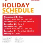 YMCA Of Greater Springfield Holiday Schedule YMCA