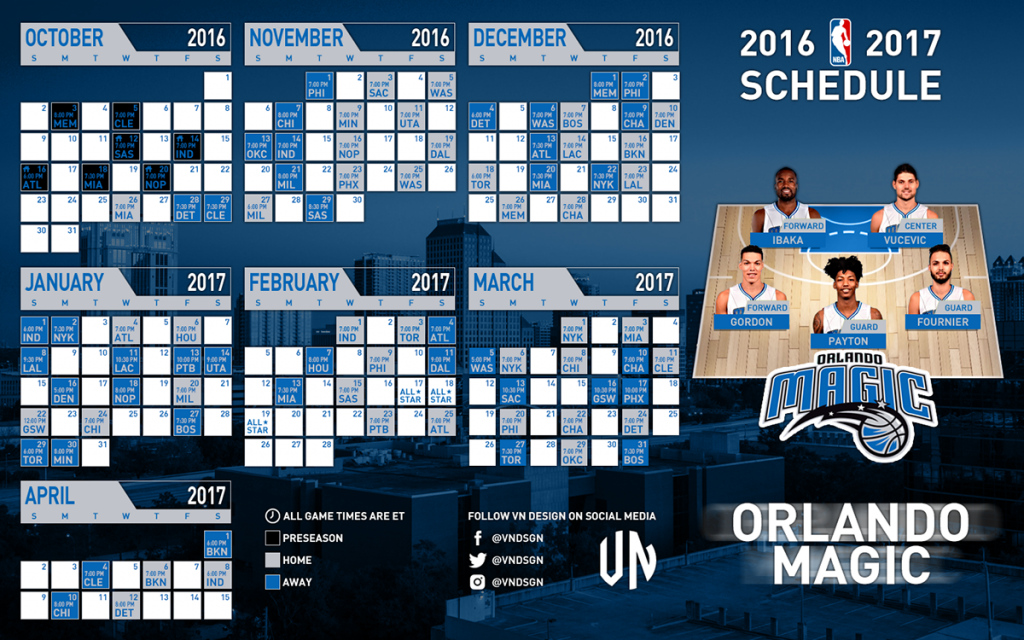 2016 17 NBA Schedules On Behance