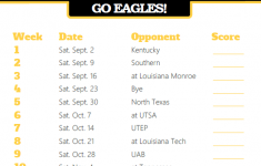 2017 Southern Miss Golden Eagles Football Schedule