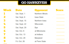 2018 Printable Iowa Hawkeyes Football Schedule Iowa