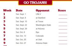 2018 Printable USC Trojans Football Schedule Georgia