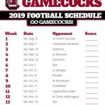 2019 Printable South Carolina Gamecocks Football Schedule