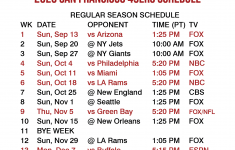 2020 2021 San Francisco 49ers Lock Screen Schedule For