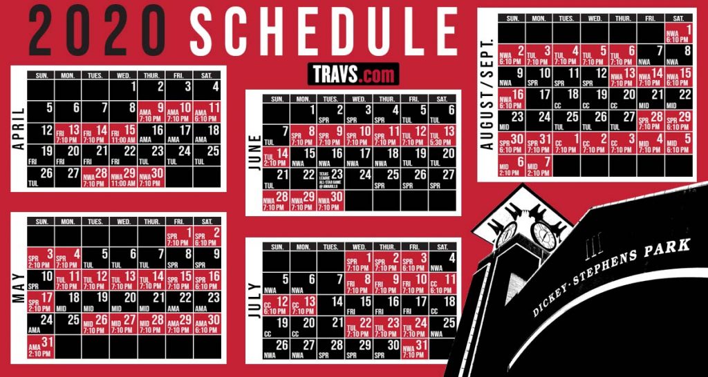 2020 Arkansas Travelers Schedule MiLB