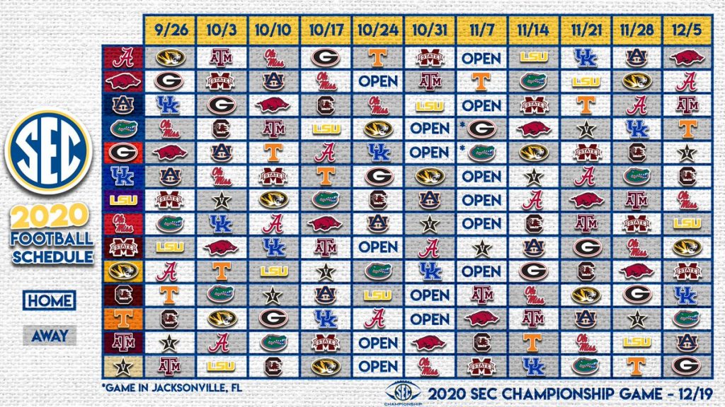 2020 SEC Football Schedule