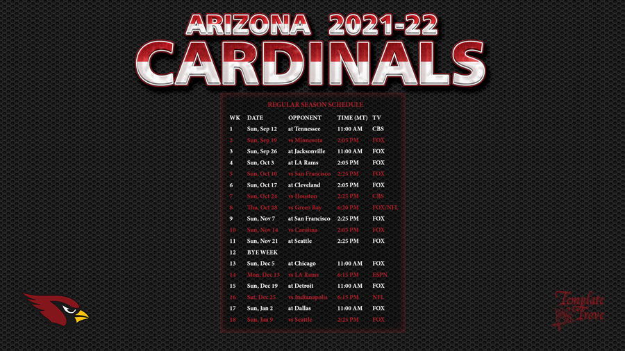 2021 2022 Arizona Cardinals Wallpaper Schedule